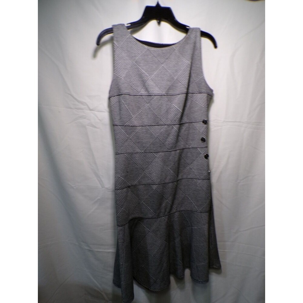 En Focus Studio Women's Size 8 Sleeveless Gray Knit Midi Sheath Dress